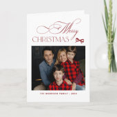 Minimalist elegant custom photo Merry Christmas シーズンカード (正面)