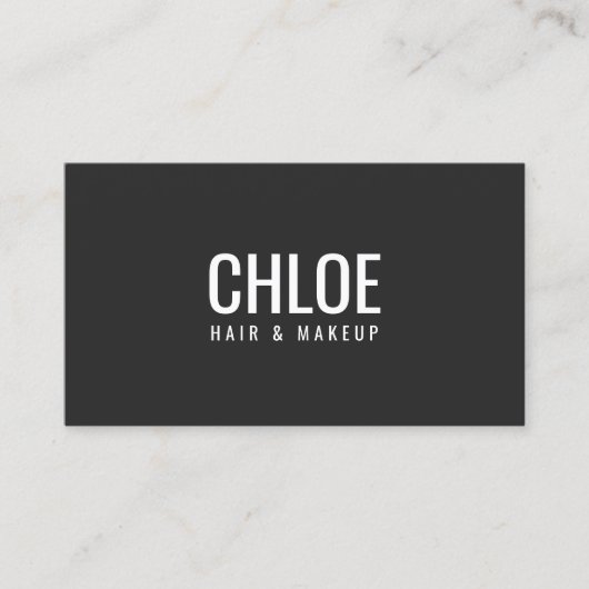 Minimalist Elegant Dark Grey White Bold Beauty 名刺 (正面)