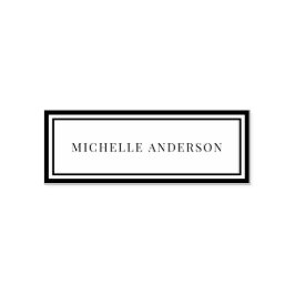 Minimalist Elegant Double Boarder Name セルフインキングスタンプ