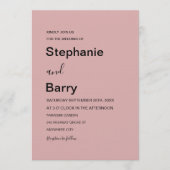 Minimalist Elegant Dusty Pink Wedding 招待状 (正面)