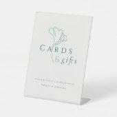 Minimalist Elegant Emerald "Card & Gifts" Wedding 台座サイン (正面)