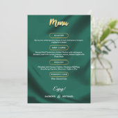 Minimalist Elegant Emerald & Gold Script Wedding メニュー (スタンド正面)