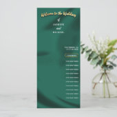 Minimalist Elegant Emerald & Gold Wedding Program  (スタンド正面)