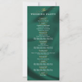 Minimalist Elegant Emerald & Gold Wedding Program  (裏面)