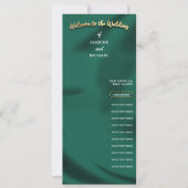 Minimalist Elegant Emerald & Gold Wedding Program  (正面)