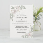 Minimalist Elegant Floral Wedding  招待状 (スタンド正面)