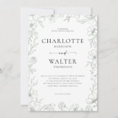 Minimalist Elegant Floral Wedding Invitation セーブザデート (正面)