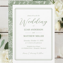 Minimalist Elegant Floral Wedding Invitation 招待状