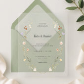 Minimalist Elegant Flowers Wedding アクリル招待状