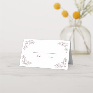 Minimalist Elegant Folded Wedding Place Card プレイスカード