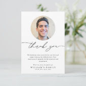 Minimalist Elegant Funeral Sympathy Memorial Photo サンキューカード (スタンド正面)