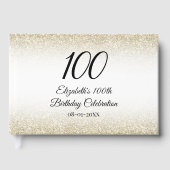 Minimalist Elegant Gold and Black 100th Birthday ゲストブック (正面)