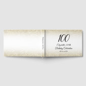 Minimalist Elegant Gold and Black 100th Birthday ゲストブック (全面)
