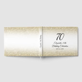 Minimalist Elegant Gold and Black 70th Birthday ゲストブック (全面)