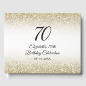 Minimalist Elegant Gold and Black 70th Birthday ゲストブック (正面)