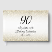 Minimalist Elegant Gold and Black 90th Birthday ゲストブック (正面)