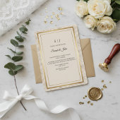 Minimalist Elegant Gold Frame Wedding 招待状