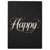 Minimalist Elegant Gold Happy Typography - Classy  クリップボード (裏面)