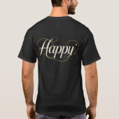 Minimalist Elegant Gold Happy Typography - Classy Tシャツ (裏面)