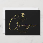 Minimalist Elegant Gorgeous Script Groomsman 招待状 (正面)