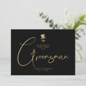 Minimalist Elegant Gorgeous Script Groomsman 招待状 (スタンド正面)