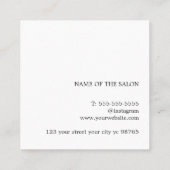 Minimalist Elegant Grey Scissors Hairstylist スクエア名刺 (裏面)