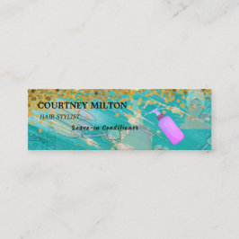 Minimalist Elegant Ivory Black Golden Hair Stylist スキニー名刺