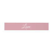 Minimalist Elegant Modern Love Pink Wedding 招待状ベリーバンド (フラット)