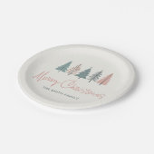 Minimalist Elegant Modern Merry Christmas ペーパープレート (アングル)