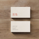 Minimalist Elegant Paper Texture Red Consultant 名刺<br><div class="desc">Elegant customizable business card template with unique paper texture background and red fonts. Modern, simple and elegant design. Perfect for consultant, interior designer, blogger.</div>