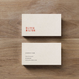 Minimalist Elegant Paper Texture Red Consultant 名刺