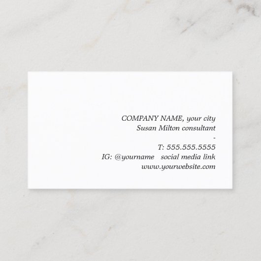 Minimalist Elegant Pastel Bold Consultant 名刺 (裏面)