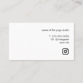 Minimalist Elegant Pastel Faux Copper Circle Yoga 名刺 (裏面)
