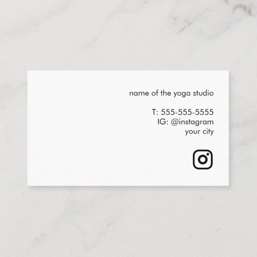 Minimalist Elegant Pastel Faux Copper Circle Yoga 名刺 (裏面)