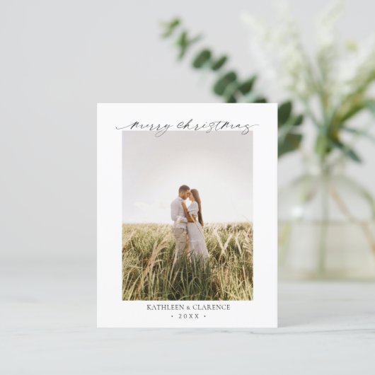 Minimalist Elegant Photo Budget Christmas Card (スタンド正面)