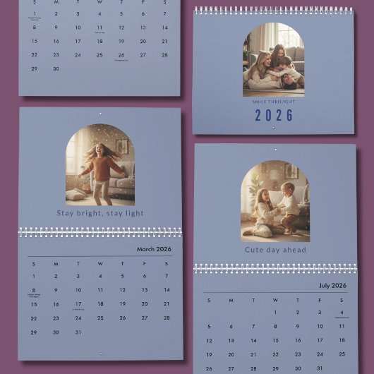 Minimalist Elegant Photo Quote Calendar 2026 カレンダー