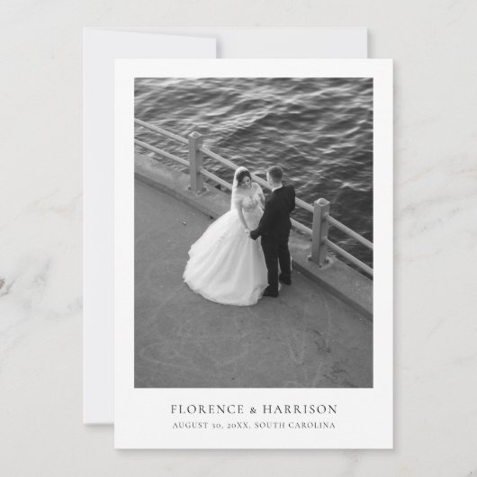 Minimalist Elegant Photo Wedding Save the Date  セーブザデート (正面)