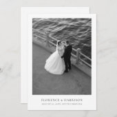 Minimalist Elegant Photo Wedding Save the Date  セーブザデート (正面/裏面)