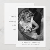 Minimalist Elegant Photo Wedding Save the Date  セーブザデート (正面/裏面)