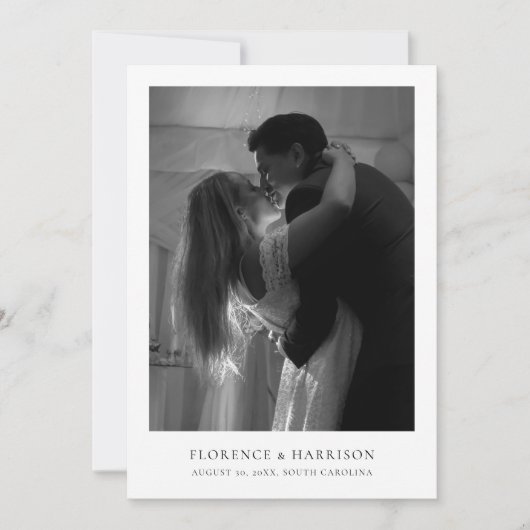 Minimalist Elegant Photo Wedding Save the Date  セーブザデート (正面)