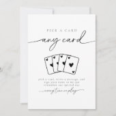 Minimalist Elegant Pick A Card Guestbook Sign 招待状 (正面)