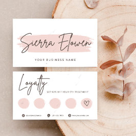 Minimalist Elegant Pink Brush Script Loyalty Card ロイヤリティカード