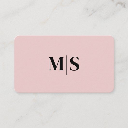 Minimalist Elegant Pink Monogram Initial Executive 名刺 (正面)