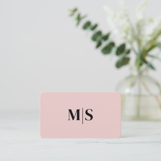 Minimalist Elegant Pink Monogram Initial Executive 名刺 (スタンド正面)