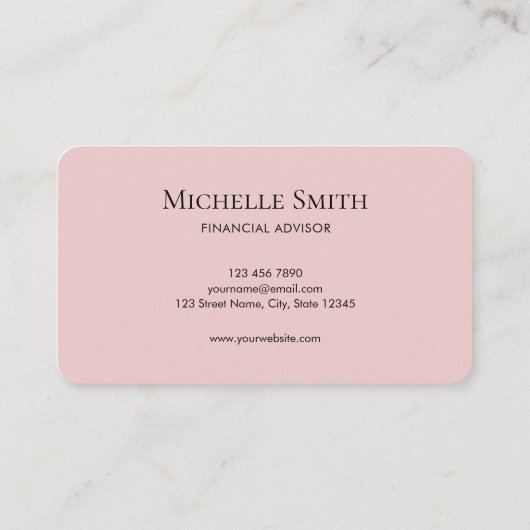 Minimalist Elegant Pink Monogram Initial Executive 名刺 (裏面)