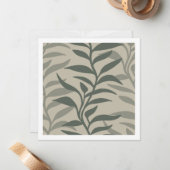 Minimalist Elegant Plant Silhouettes in Flow Earth ノートカード (正面/裏面インサイチュ)