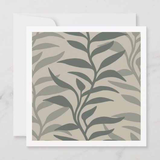 Minimalist Elegant Plant Silhouettes in Flow Earth ノートカード (正面)