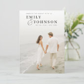 Minimalist Elegant QR Code Photo Wedding 招待状 (スタンド正面)