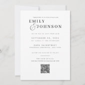 Minimalist Elegant QR Code Photo Wedding 招待状 (裏面)