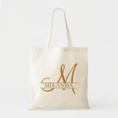 Minimalist Elegant Sand Monogram Bridesmaid トートバッグ (正面)